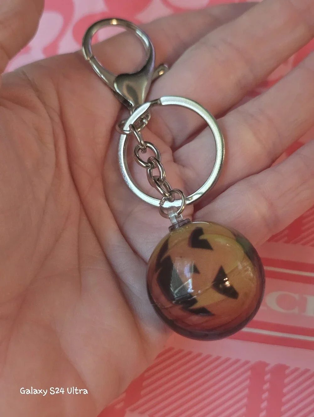 Jack O'Lantern Pumpkin Wobble Design Bag Charm/keychain NEW